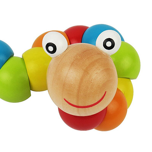 Розвиваюча іграшка дерев'яна Гусениця кульки