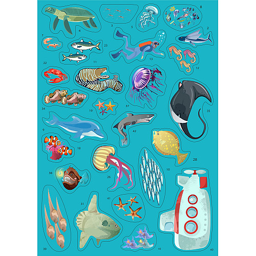 Развивающий набор с многоразовыми наклейками Подводный мир (укр. язык)