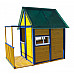 Деревянный игровой домик с полупрозрачной крышей