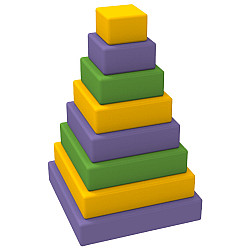Дитячий модульний конструктор Пірамідка квадратна (8 частин)