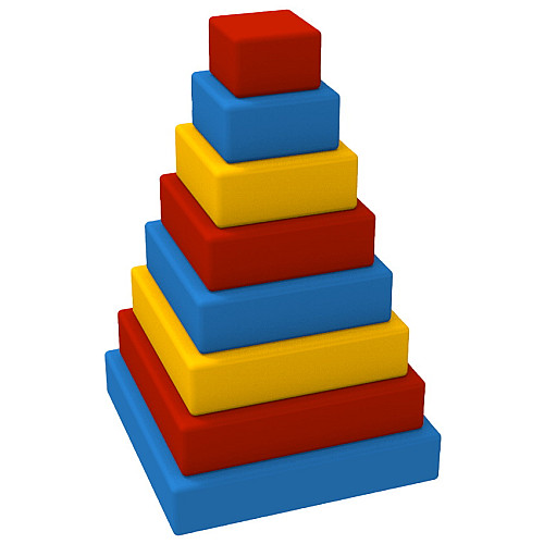 Детский модульный конструктор Пирамидка квадратная (8 частей)