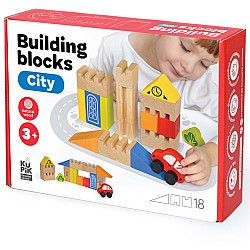 Розвиваючий набір кубиків Місто (18 фігур)