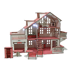 Развивающая игрушка Кукольный домик с гаражом 85х35х55 см с подсветкой