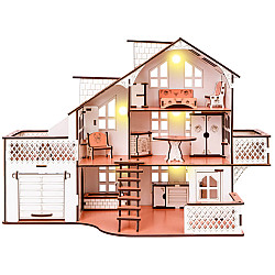 Розвиваюча іграшка Ляльковий будиночок з гаражем 57х27х35 см з підсвічуванням
