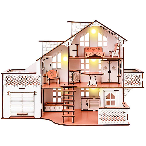Розвиваюча іграшка Ляльковий будиночок з гаражем 57х27х35 см з підсвічуванням