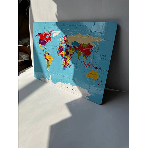 Развивающий магнитный пазл Карта мира (размер A3)