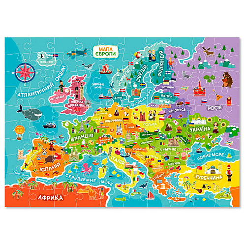 Розвиваючий набір пазли Карта Європи (100 елементів)