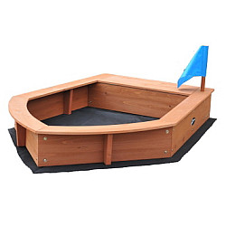 Деревянная песочница лодка