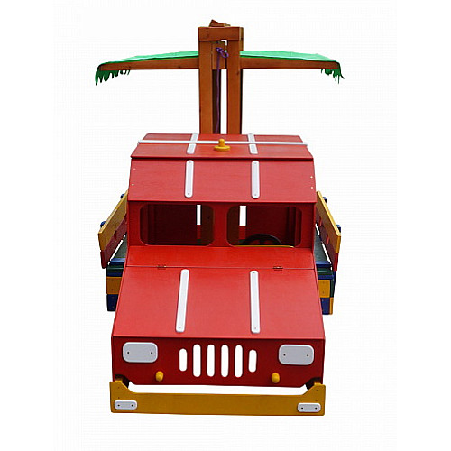 Деревянная песочница-трансфонрмер Пожарная машина