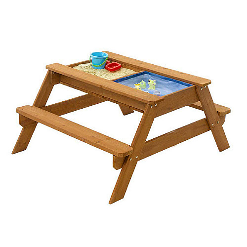 Деревянная песочница-стол