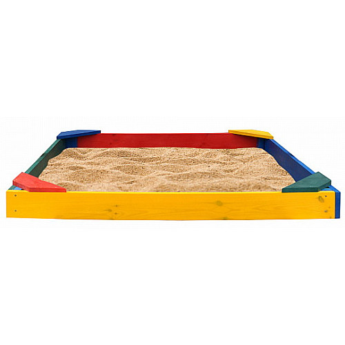 Деревянная песочница Ракушка с цветными уголками
