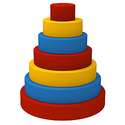 Дитячий модульний набір пірамідка кругла (6 деталей)