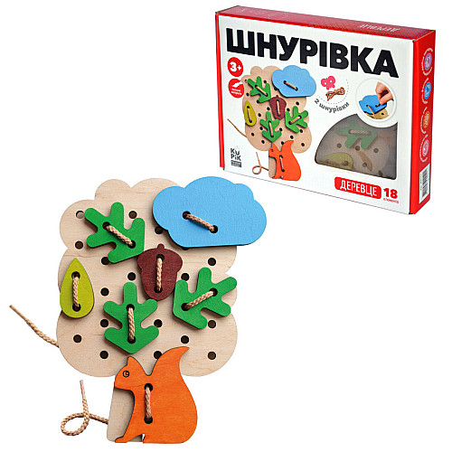 Развивающая игрушка шнуровка Дерево (30 элементов)