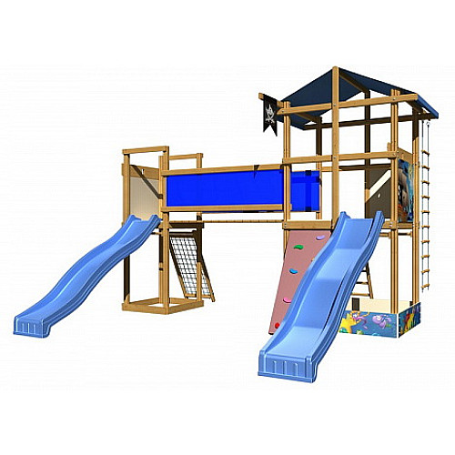 Детская игровая площадка SportBaby-11 с мостиком и сеткой