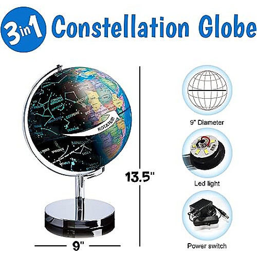 Глобус STEM з картою зоряного неба і нічником від USA Toyz