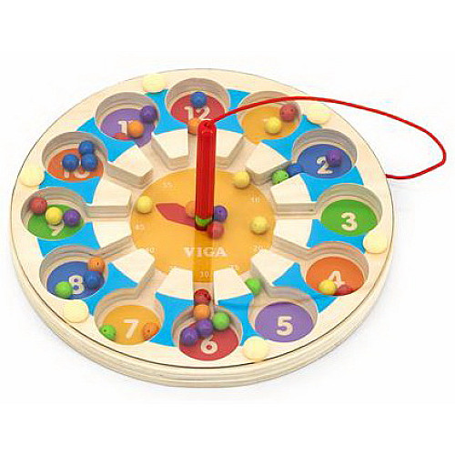Развивающий магнитный набор Часы лабиринт от Viga Toys