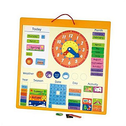 Развивающий Магнитный календарь планер с часами от Viga Toys