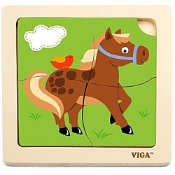 Розвиваючий міні пазл Конячка від Viga Toys