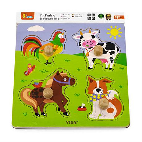Розвиваюча рамка вкладиш Тварини на фермі від Viga Toys
