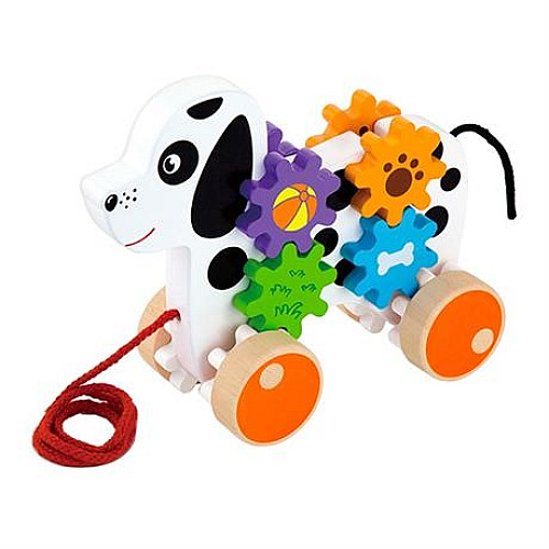 Розвиваюча іграшка каталка з шестернями Щеня від Viga Toys