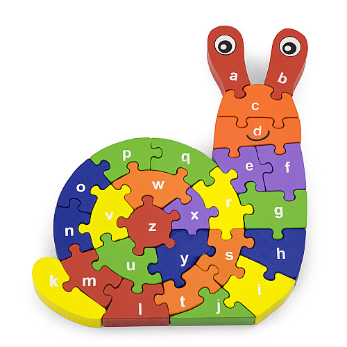 Розвиваючий пазл алфавіт Равлик від Viga Toys