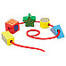 Развивающий набор деревянная шнуровка Разноцветные фигурки (30 шт) от Viga Toys