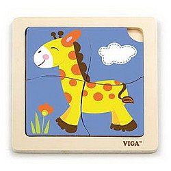 Развивающий мини пазл Жираф от Viga Toys
