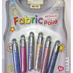 Набор для творчества Краски металлик для ткани ( 6 цветов)