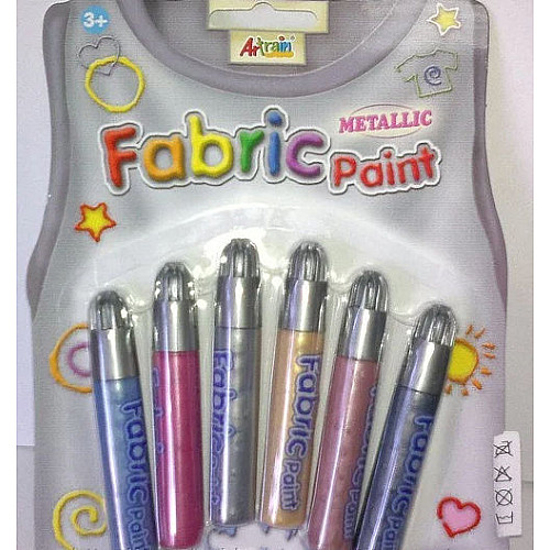 Набір для творчості Фарби металік для тканини (6 кольорів)