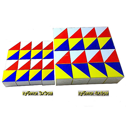 Розвиваючий набір Кубики Склади візерунок 3х3 см + Альбом за методикою Нікітіних