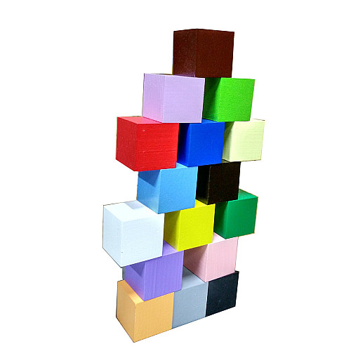 Дерев'яні кольорові кубики Монтессорі 16 шт