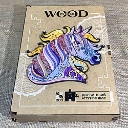 Розвиваючий дерев'яний пазл Єдиноріг від WOOD Puzzle
