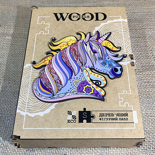 Розвиваючий дерев'яний пазл Єдиноріг від WOOD Puzzle