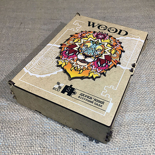 Розвиваючий дерев'яний пазл Лев від WOOD Puzzle
