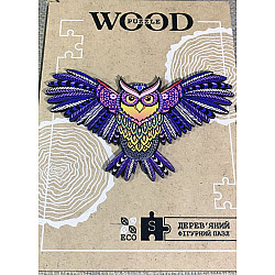 Розвиваючий дерев'яний пазл Чарівна сова від WOOD Puzzle