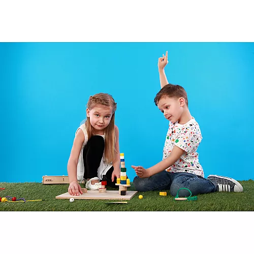 Розвиваючий дерев'яний набір Монтессорі (46 елементів) від Hega