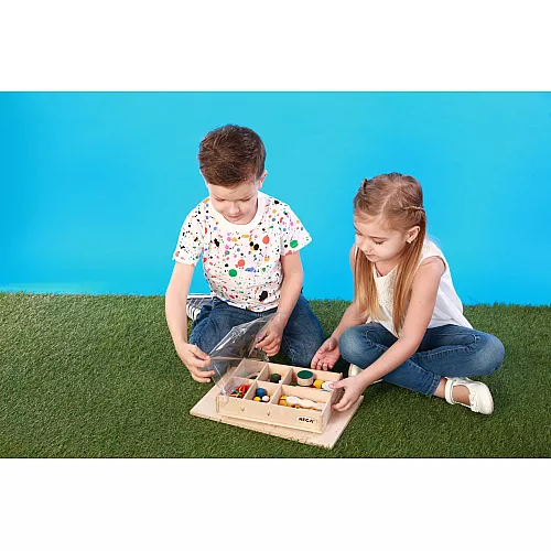 Розвиваючий дерев'яний набір Монтессорі (46 елементів) від Hega