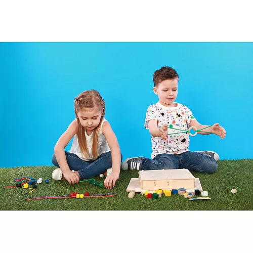 Розвиваючий дерев'яний набір Монтессорі (46 елементів) від Hega