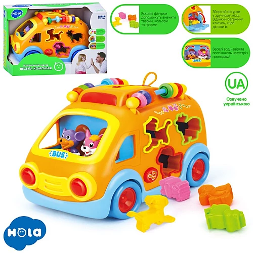 Развивающая сенсорная игрушка Музыкальный автобус от Hola Toy