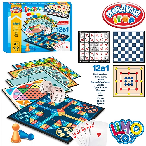 Набор настольных игр 12 в 1 от LimoToy Набор настольных игр 12 в 1 от LimoToy