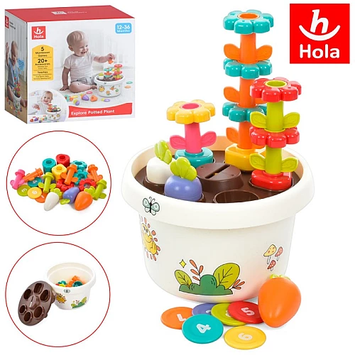 Розвиваюча іграшка сортер Квіти та овочі від Hola Toys