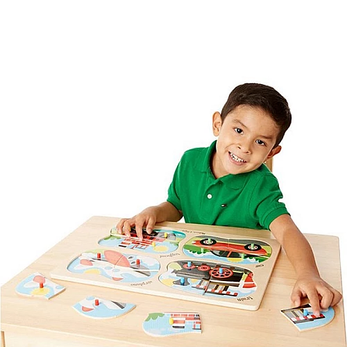 Развивающие пазлы 4 в 1 Транспорт от Melissa & Doug Развивающие пазлы 4 в 1 Транспорт от Melissa & Doug