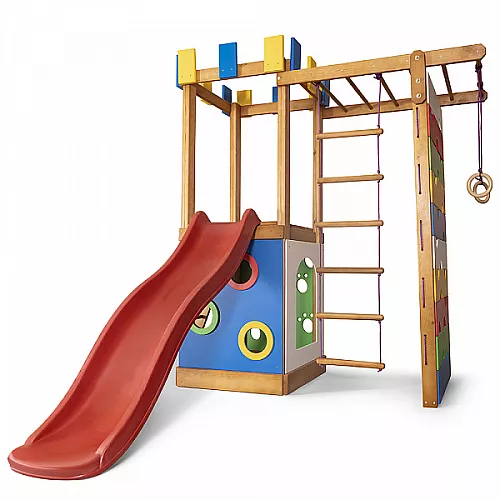 Детский игровой комплекс Babyland-15 с горкой и кольцами Детский игровой комплекс Babyland-15 с горкой и кольцами