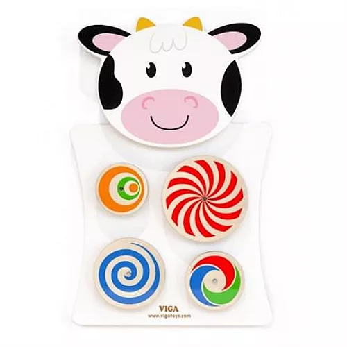 Развивающий бизиборд с кругами Корова от Viga Toys Развивающий бизиборд с кругами Корова от Viga Toys