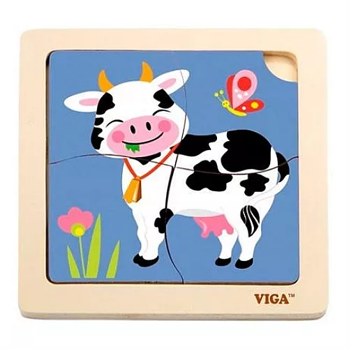 Розвиваючий міні пазл Корова від Viga Toys Розвиваючий міні пазл Корова від Viga Toys
