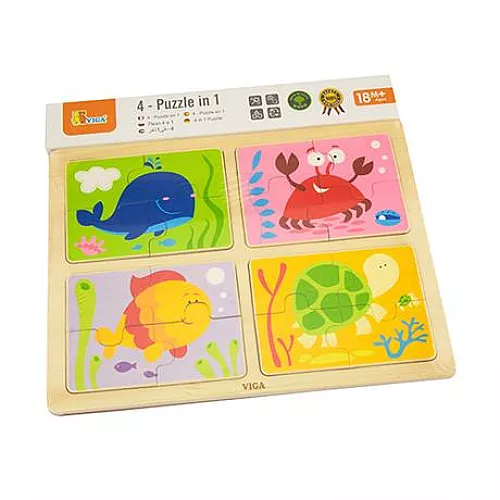 Развивающий пазл Море 4 в 1 от Viga Toys Развивающий пазл Море 4 в 1 от Viga Toys