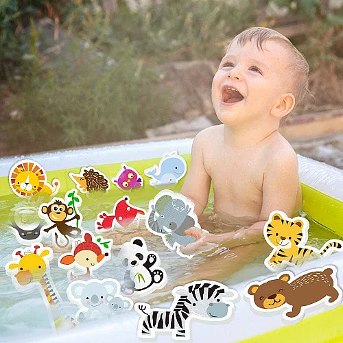 Развивающий набор для ванны наклейки Животные (18 шт) от 3 Bees & Me Развивающий набор для ванны наклейки Животные (18 шт) от 3 Bees & Me