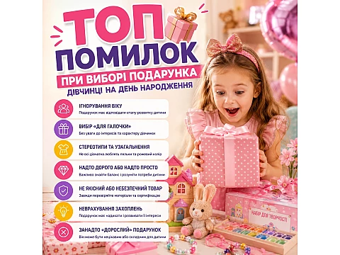 ТОП помилок при виборі подарунка дівчинці на день народження