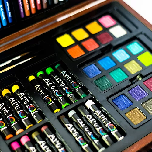 Творчий набір для малювання в дерев'яному боксі (142 предмета) від Art 101 USA Творчий набір для малювання в дерев'яному боксі (142 предмета) від Art 101 USA