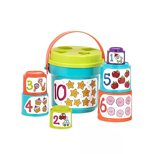 Розвиваючий набір сортер пірамідка Відерця (10 шт) від Battat